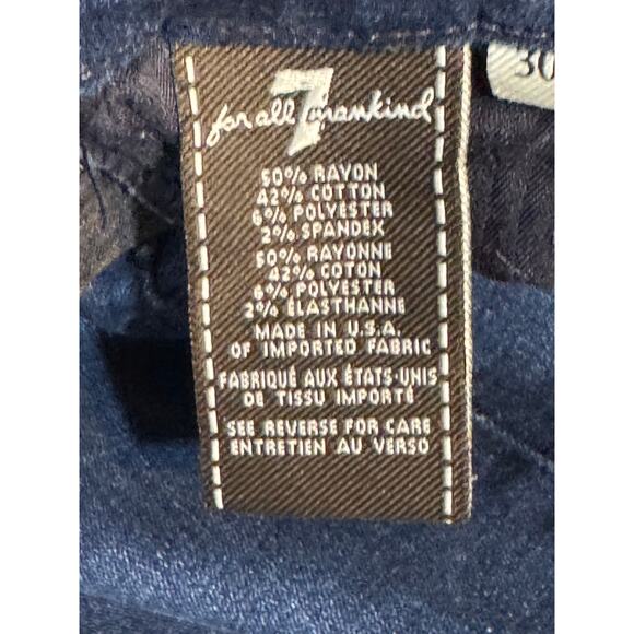 Seven7 · Size 30 · Blue Denim Cotton-Blend Mid-Rise Skinny Jeans 5 Pockets - Picture 8 of 12